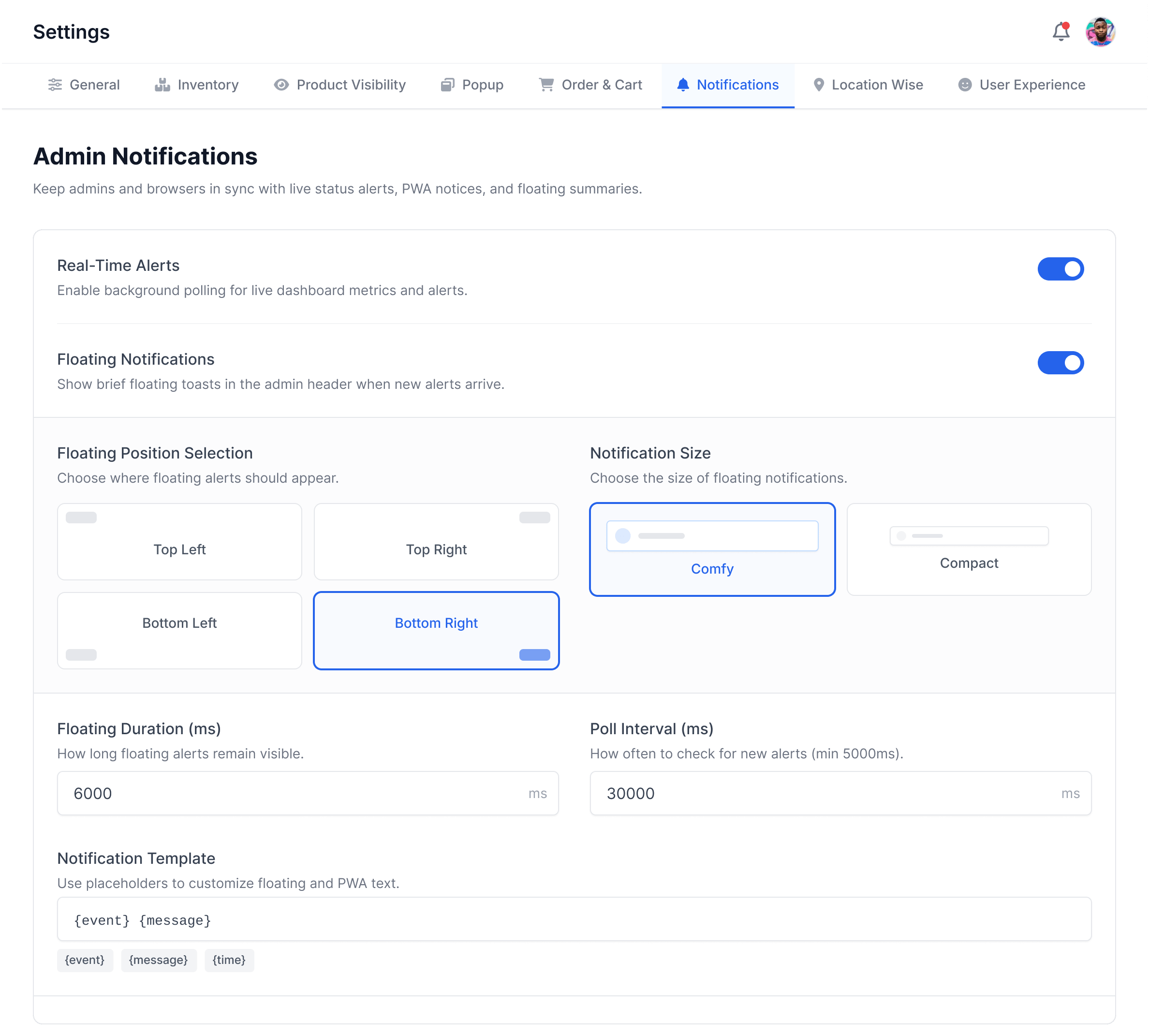 Real-time location-based notifications for WooCommerce