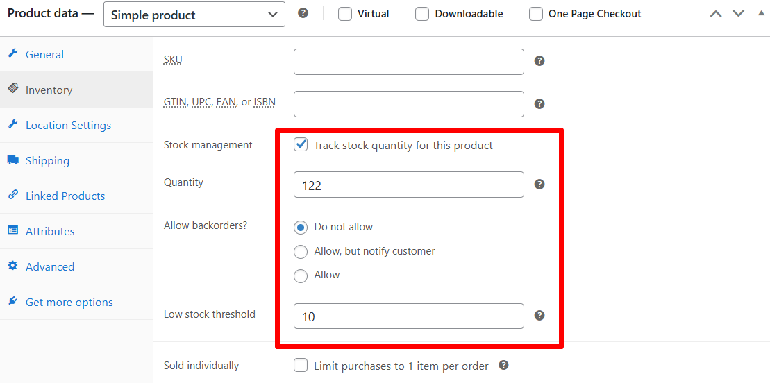 Verify Product Inventory Settings to fix inventory mismatch issue